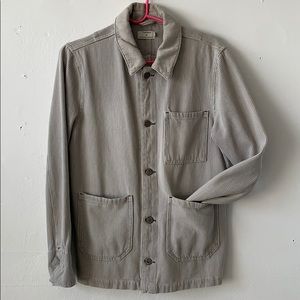 TOPMAN grey white stripe chore jacket